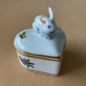 Herend Porcelain Rabbit/Bunny Heart Box